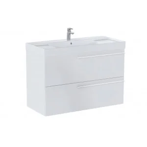 ROCA A851914806 ELLA Zestaw łazienkowy UNIK 100 cm z 2 szufladami, biały połysk - Szafki łazienkowe - miniaturka - grafika 1