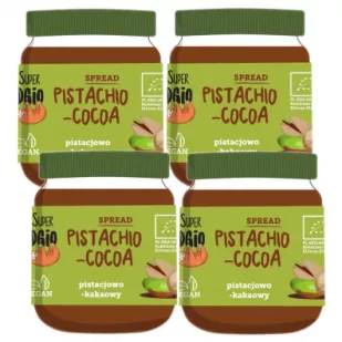 Super Fudgio Krem pistacjowo-kakaowy Zestaw 4 x 190 g Bio - Słodkie kremy i masła - miniaturka - grafika 1
