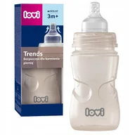 Smoczki do butelek - LOVI BEŻOWA BUTELKA LOVI TRENDS 250ML 3M+ BEZPIECZNA DLA KARMIENIA PIERSIĄ - miniaturka - grafika 1