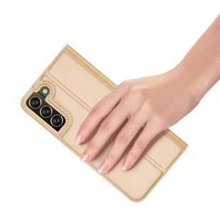 Dux Ducis Skin Pro kabura etui pokrowiec z klapką Samsung Galaxy S22+ (S22 Plus) złoty - Etui i futerały do telefonów - miniaturka - grafika 8