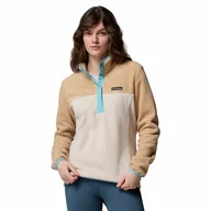 Bluzy damskie - Damska bluza polarowa Columbia Benton Springs 1/2 Snap Pullover Fleece II dark stone/canoe/vintage blue - S - miniaturka - grafika 1