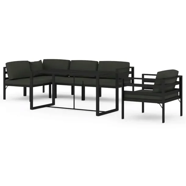 Aluminiowy zestaw wypoczynkowy do ogrodu antracytowy, modułowy 120x60x66 c