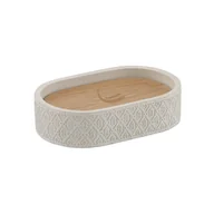 Mydelniczki i dozowniki mydła - Beżowa betonowa mydelniczka Sapho Afrodite - miniaturka - grafika 1