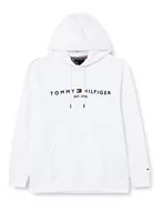 Bluzy męskie - Tommy Hilfiger Męska bluza z kapturem Bt-Tommy Logo - B, biały, XXL - miniaturka - grafika 1
