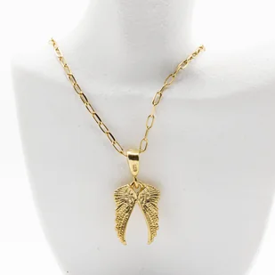 Naszyjnik Damski Skrzydła Anioła, Srebro p.925 Złocone Czystym Złotem - Naszyjniki - miniaturka - grafika 1