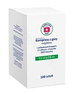 Apteczki i materiały opatrunkowe - SILESIAN PHARMA SP ZOO Kompresy z gazy niejałowe 17-nitkowe 8-warstwowe 7,5 x 7,5 cm x 100 szt Apteczka ABC - miniaturka - grafika 1