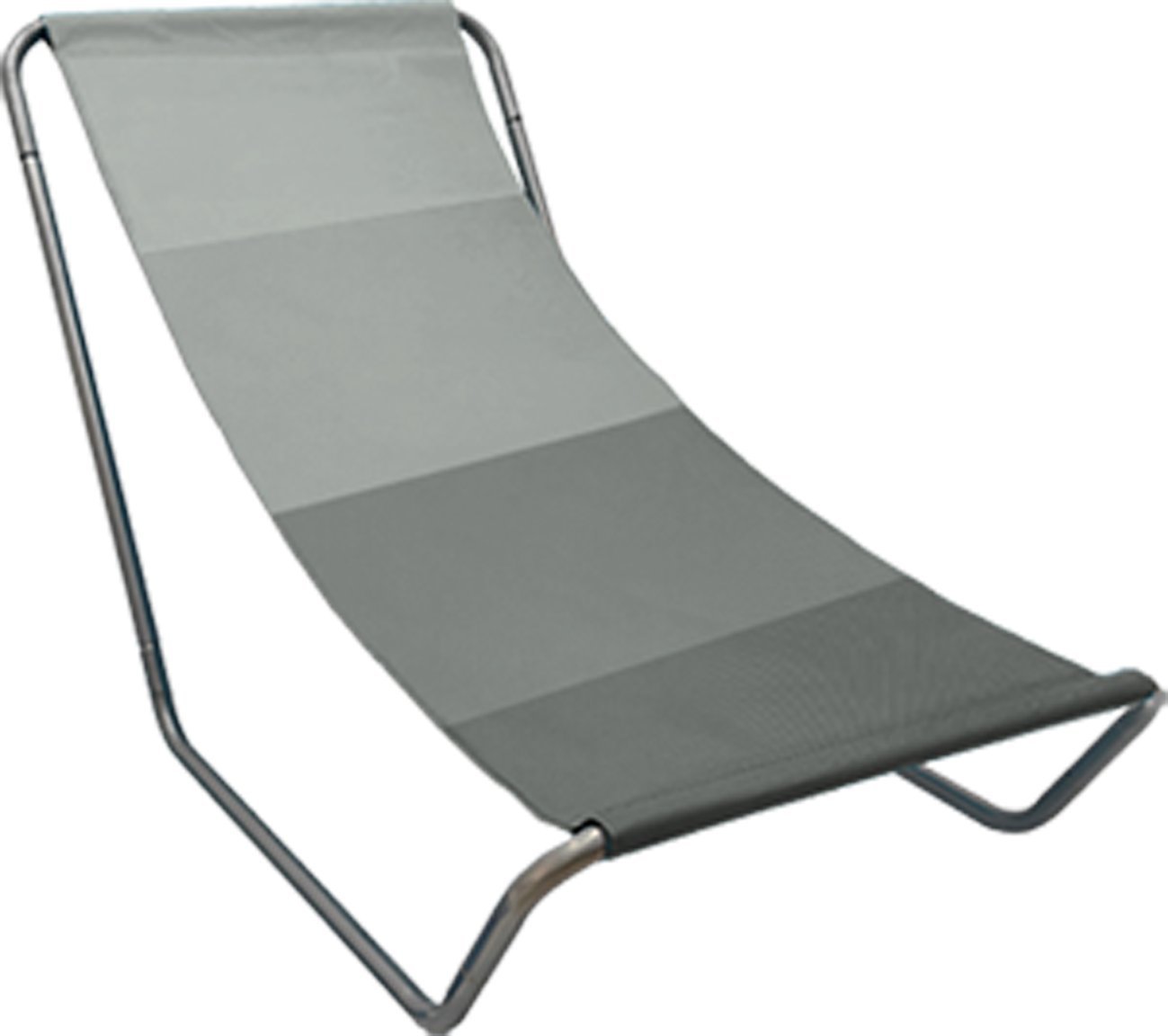 Leżak plażowy składany turystyczny z pokrowcem ELLA szary paski