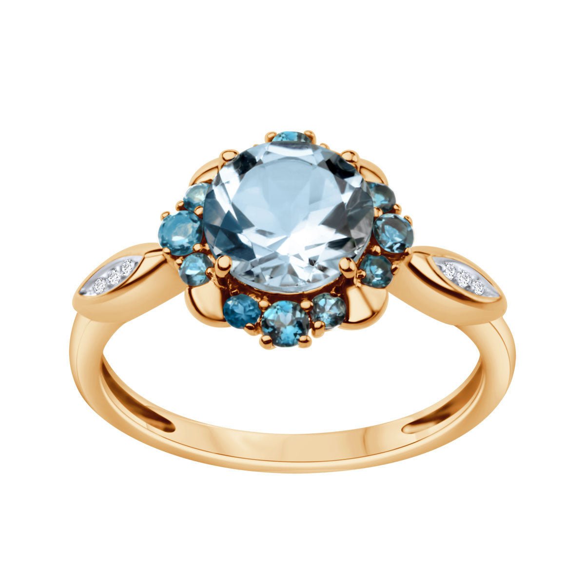 Złoty pierścionek z Topazem Sky Blue Verona 14K (rozmiar 13)