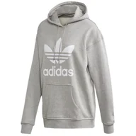 Bluzy damskie - adidas Trefoil Hoodie FM3304 damska bluza szara - miniaturka - grafika 1