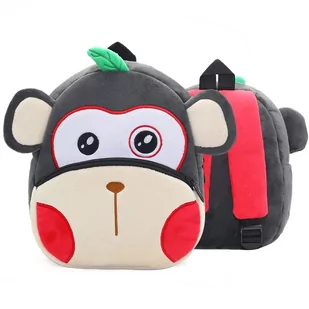 Plecak dla przedszkolaka małpka ciemnoszary - Plecaki szkolne i tornistry - miniaturka - grafika 1