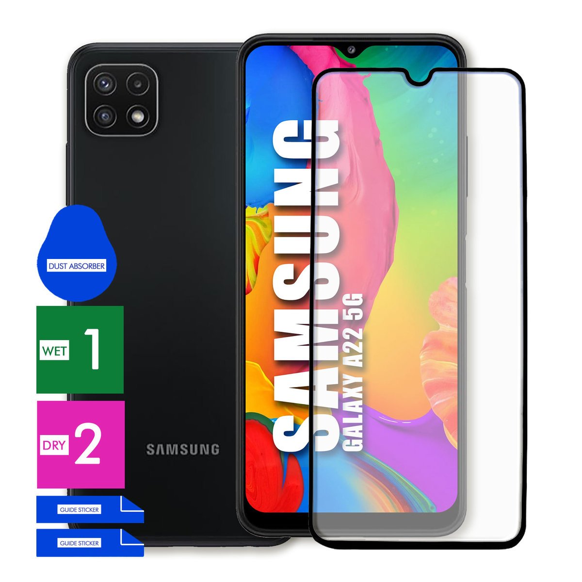 SZKŁO OCHRONNE DO SAMSUNG GALAXY A22 5G HARTOWANE 9H PEŁNE CAŁY EKRAN 5D