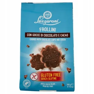 Ciastka bezglutenowe Frollini z czekoladą i kakao 200g Lazzaroni włoskie - Ciastka - miniaturka - grafika 1