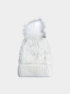 Czapki dla dzieci - 4F Czapka zimowa dziewczęca - biała Uniwersalny - miniaturka - grafika 1