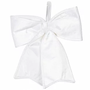 Kokarda dekoracyjna ozdobna biała welurowa na choinkę święta Boże Narodzenie 32x34 cm kod: O-839011 - Ozdoby bożonarodzeniowe - miniaturka - grafika 1