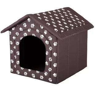 Buda dla psa/kota,  44x38x45  cm, R2, brąz łapki - Budy dla psów - miniaturka - grafika 1