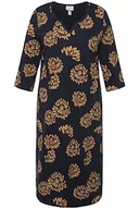 Piżamy damskie - Ulla Popken Damska koszula nocna z nadrukiem kwiatowym, morski, 46-48 - miniaturka - grafika 1