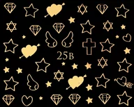 Ozdoby do paznokci - Metaliczne naklejki wodne na paznokcie - nr 25B - miniaturka - grafika 1