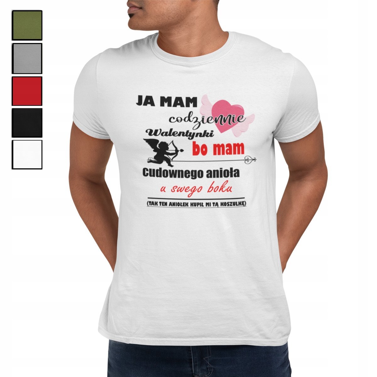 Koszulka T-Shirt Męska Prezent Dla Niego Walentynki Śmieszne Napisy - L