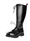 Botki męskie - glany NEVERMIND - CZARNE (20 dziurek) polerowane-40 - miniaturka - grafika 1