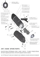 Części motocyklowe - LeoVince uchwyt do rury wydechowej zestaw części zamiennych do Ducati Multistrada 120 - miniaturka - grafika 1