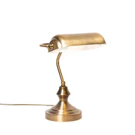 Lampy stojące - QAZQA Klasyczna lampa stołowa/lampa notarialna z mosiądzu - Banker - miniaturka - grafika 1