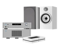 Zestawy stereo - Rotel RC-1572 MkII (srebrny) + RB-1582 MkII (srebrny) + Node (biały) + 706 S3 (biały) - miniaturka - grafika 1
