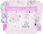 Kołdry i poduszki dla dzieci - Poduszka bawełniana jaś jasiek dziecięcy antyalergiczna 40x40cm - ZEBRA ŻYRAFA RÓŻ - miniaturka - grafika 1