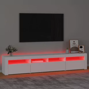 Lumarko Szafka pod TV z oświetleniem LED, biała - Szafki RTV - miniaturka - grafika 6