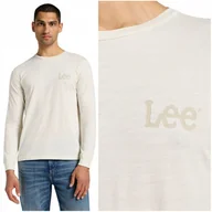 Koszulki męskie - Lee LS WOBBLY LOGO TEE longsleeve bawełniana koszulka długi rękaw logo XL - miniaturka - grafika 1