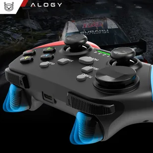 Gamepad Pad bezprzewodowy Bluetooth Alogy kontroler do gier + uchwyt na telefon Android iOS PS3 PS4 PC TV Nintendo Switch Joystick Czarny - Kontrolery gier na PC - miniaturka - grafika 17