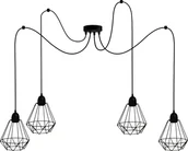 Lampy sufitowe - Lampa wisząca Solar Lampa loft diament 4 płomienna pająk - miniaturka - grafika 1