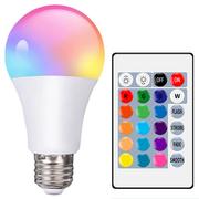 Żarówki LED - Żarówka LED E27 RGB kolorowa przyciemniana + Pilot - miniaturka - grafika 1