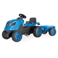 Jeździki dla dzieci - SMOBY Traktor XL Niebieski na Pedały z Przyczepką - miniaturka - grafika 1