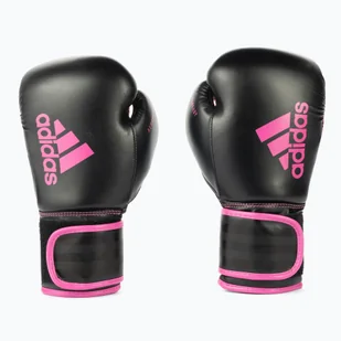 adidas Rękawice bokserskie adidas Hybrid 80 czarno-różowe ADIH80 - Rękawice bokserskie - miniaturka - grafika 1