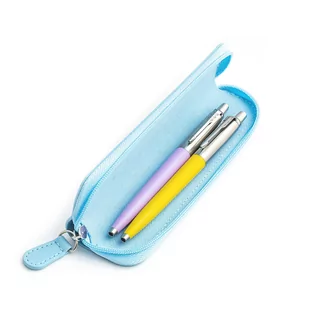 Zestaw prezentowy długopis Parker Jotter Originals Liliowy i Żółty z niebieskim etui - Zestawy piśmiennicze - miniaturka - grafika 1