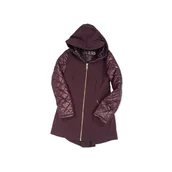 Płaszcze damskie - Płaszcz damski z kapturem GUESS logo M - miniaturka - grafika 1