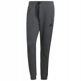Spodnie męskie adidas Essentials Tapered Cuff 3 Stripes ciemnoszare GK8826 - Dresy męskie - miniaturka - grafika 1
