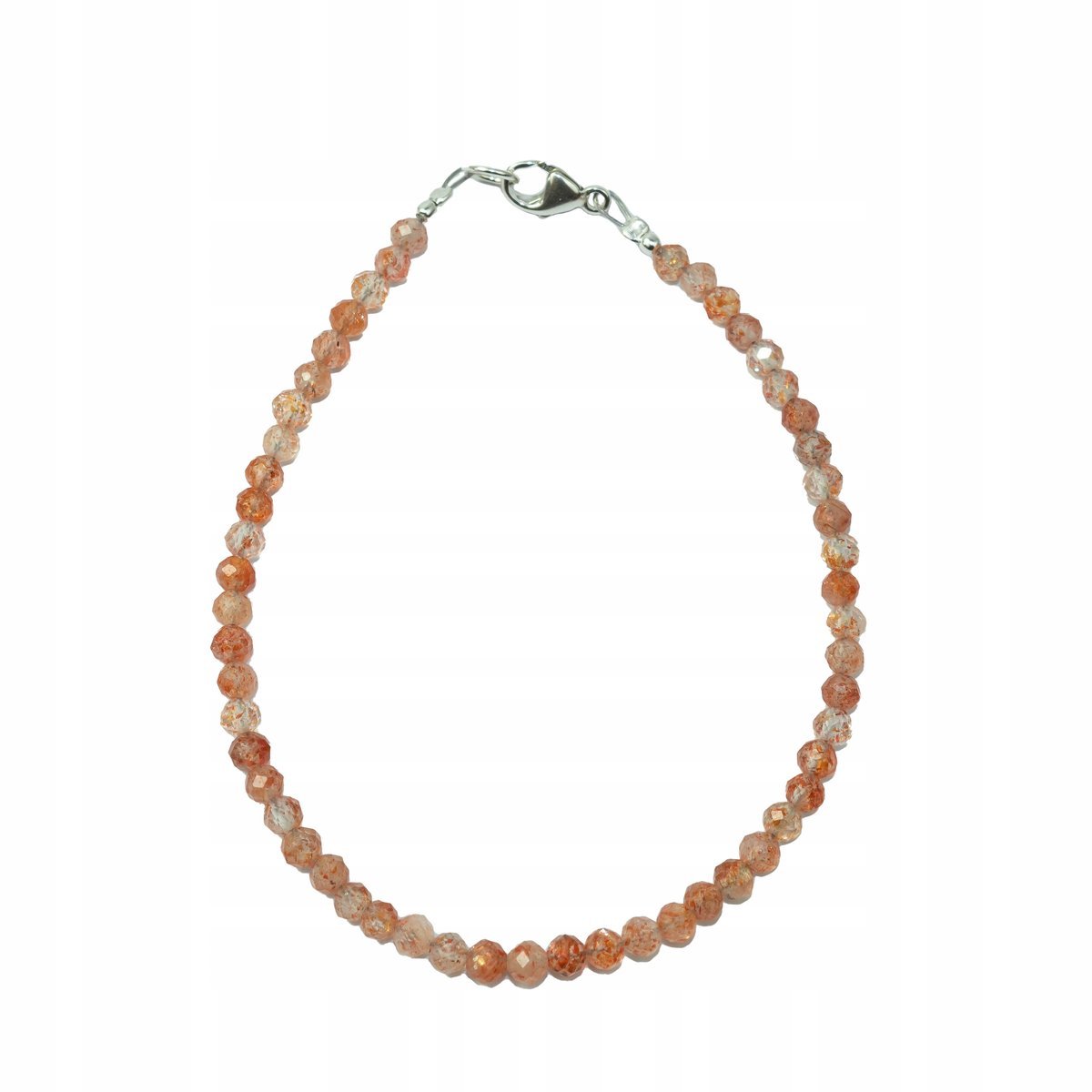 Bransoletka naturalny KAMIEŃ SŁONECZNY fasetowany 3,0mm 925, bez marki, AG00000841