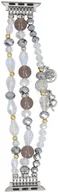 Akcesoria do smartwatchy - GlacierX bransoleta do smartwatcha Multi Strand Beaded Charm Bracelet Crystal Grey do Apple Watch 38/40/41mm Srebrno-biała - miniaturka - grafika 1