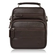 Torby męskie - Saszetka męska na ramię skórzana elegancka do pracy brązowa t-128-br - miniaturka - grafika 1