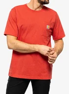 Koszulki męskie - Koszulka męska Carhartt K87 Pocket S/S T-Shirt - fire red heather - miniaturka - grafika 1