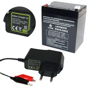 Akumulator żelowy AGM 12V 5Ah + ŁADOWARKA PW - Ładowarki i akumulatory - miniaturka - grafika 1