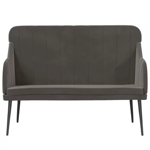 vidaXL Ławka, ciemnoszara, 110x76x80 cm, obita aksamitem - Ławki do przedpokoju - miniaturka - grafika 1