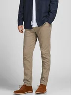 Spodnie męskie - Jack&Jones Spodnie materiałowe Marco Dave 12174307 Beżowy Slim Fit - miniaturka - grafika 1