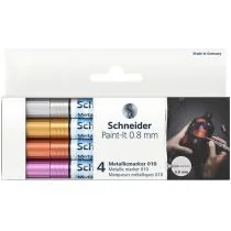 SCHNEIDER Marker akrylowy SCHNEIDER Paint-it A 2mm 4szt. metaliczny MAP.800 - Kredki, ołówki, pastele i pisaki - miniaturka - grafika 2