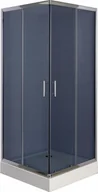 Kabiny prysznicowe - Savana Kabina prysznicowa z brodzikiem narożna kwadratowa 80x80x196 cm Grafitowa - miniaturka - grafika 1