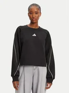 Bluzy damskie - adidas Bluza Stadium 3-Stripes JL6996 Czarny Loose Fit - miniaturka - grafika 1