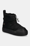 Śniegowce damskie - Tommy Hilfiger śniegowce FLAG NYLON MINI SNOWBOOT kolor czarny FW0FW08334 - miniaturka - grafika 1