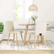 Krzesła - vidaXL Krzesła stołowe, 2 szt., lniane - miniaturka - grafika 1