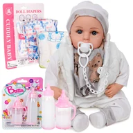 Lalki dla dziewczynek - Lalka Bobas Duża mówi śpiewa Pl Akcesoria smoczek pampersy butelki - miniaturka - grafika 1